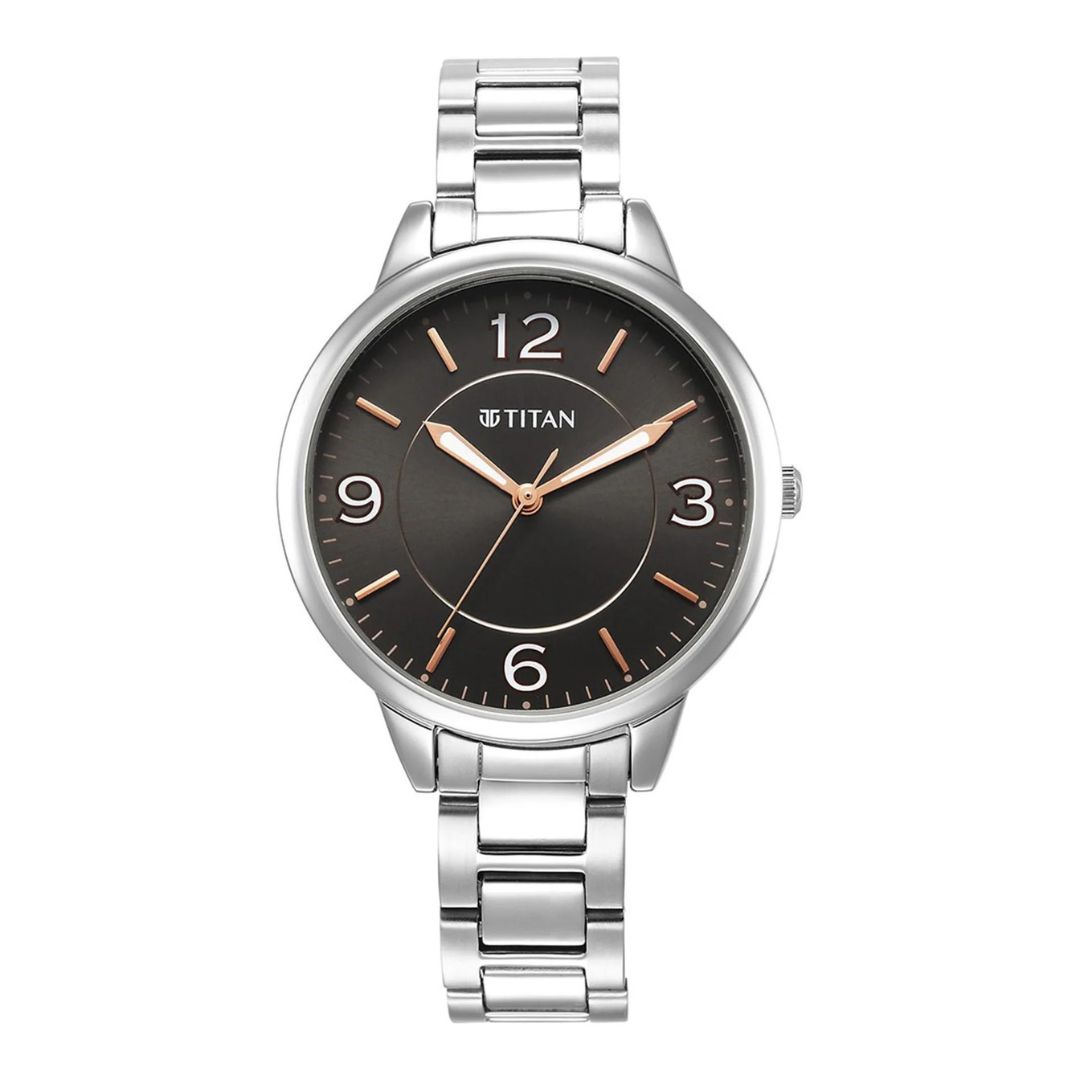 Titan 2617SM08 Urban Anthracite Dial Analog Metal Strap watch for Women