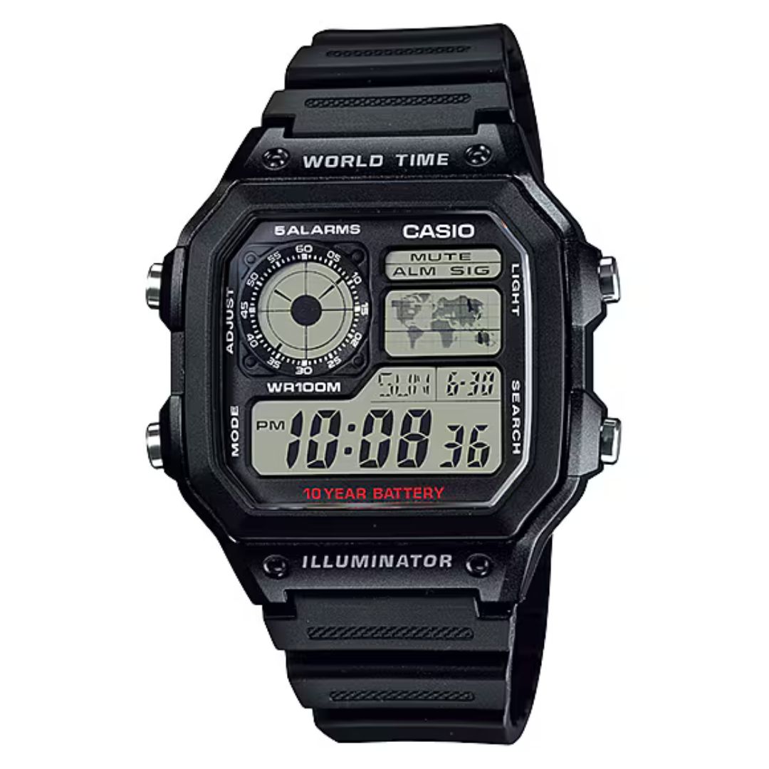 Casio Enticer AE-1200WH-1AVDF Digital World Timer Men's Watch