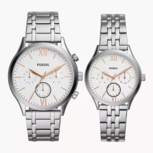 Fossil BQ2468SET His and Her Fenmore Multifunction Stainless Steel Mens Watch (Watch Gift Set)