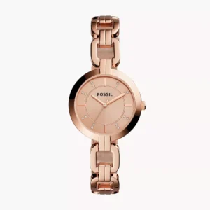 Fossil BQ3206 Kerrigan Three-Hand Rose Gold-Tone Stainless Steel Ladies Watch