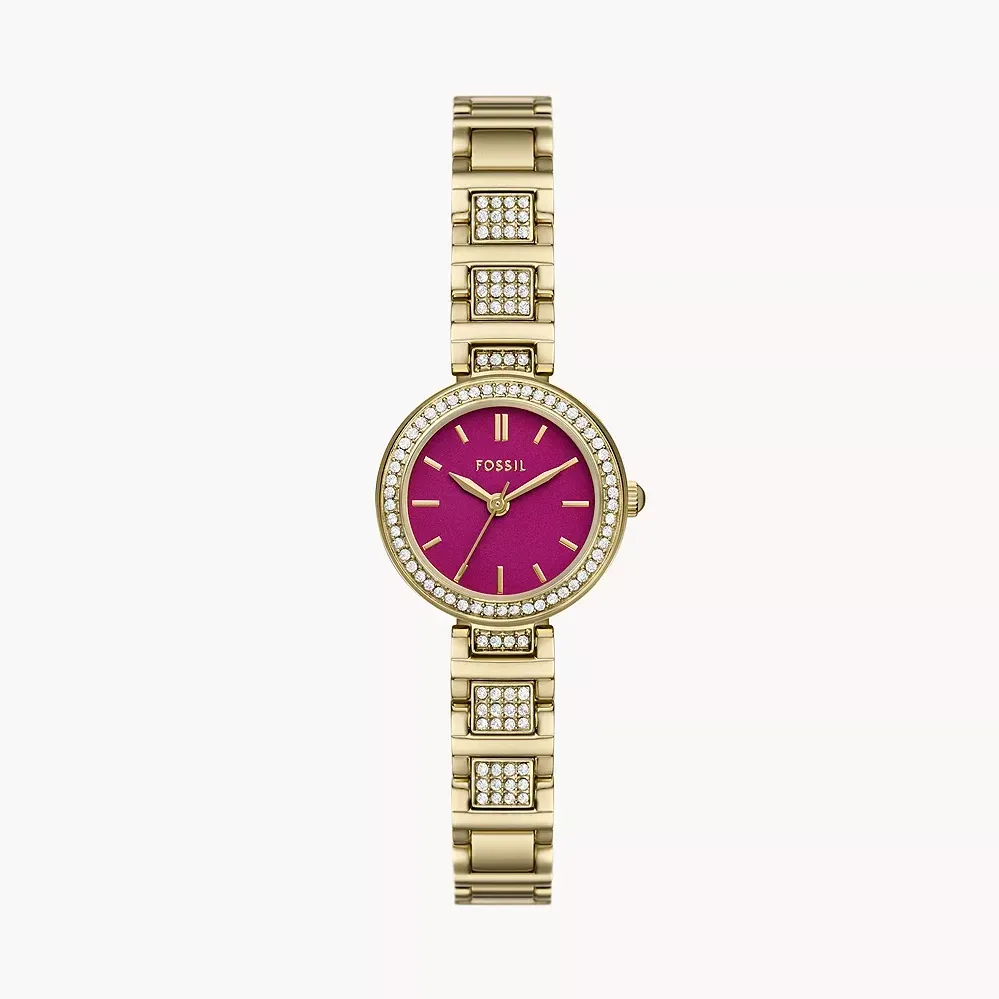 Fossil BQ3940 Karli Three-Hand Gold-Tone Stainless Steel Ladies Watch