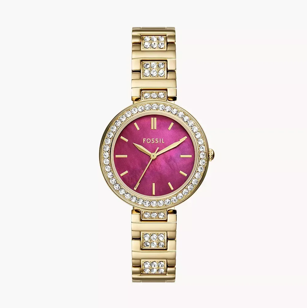 Fossil BQ3943 Karli Three-Hand Gold-Tone Stainless Steel Ladies Watch